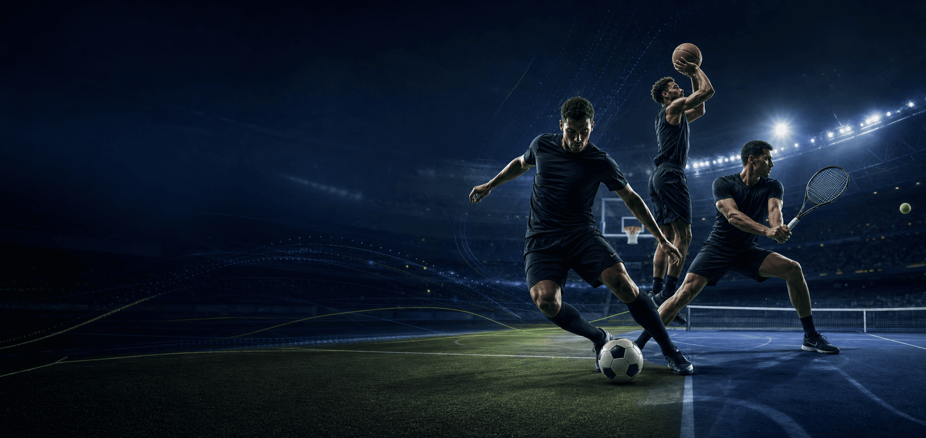 Football, basketball and tennis athletes represented in WeGoWin analytics